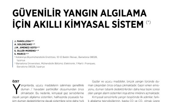 Güvenilir Yangın Algılama İçin Akıllı Kimyasal Sistem Güvenilir Yangın Algılama İçin Akıllı Kimyasal Sistem